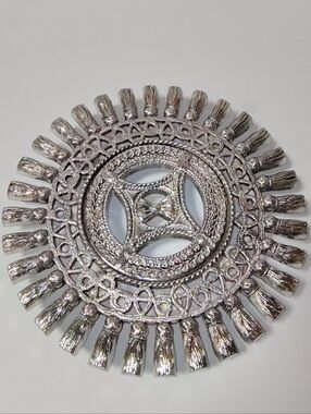 Godinger Silver Plate Trivet Magic Carpet Hollywood Regency Style Vintage 9" MCM